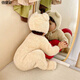 Bear Plush Onesie Baby Onesie Knitted Romper 2023 Autumn and Winter New Baby Cute Bear Outing Wear Long Sleeve Clothes Set 03 Brown Bear Onesie + Hat 90