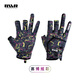RVVR25/26 Three-Finger/Five-Finger Lashes Lua Gloves Outdoor Fishing Stretch Breathable Fishing Gloves 26 Styles Lashes Lua Three-Finger Cyber Colorful L