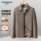 SHANSHAN Shanshan short woolen plus fleece jacket autumn and winter duck down lapel warm skin-friendly top business casual wool jacket camel M /170