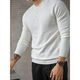 Xiaohongshu's hot style simple luxury white sweater men's fashion henley collar long-sleeved sweater slim fit top white M M95-110Jin Jin equals 0.5 kg
