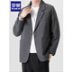 ROMON casual suit jacket men's spring and autumn loose and versatile DK uniform men's high-end handsome light mature style suit black L recommended weight\KG57-66