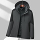 Woodpecker Dad Spring and Autumn Coat Middle-aged Men Three-in-One Jacket Set Middle-aged and Elderly Jacket Jacket Plus Velvet Cotton Coat 8823 Gray Removable Velvet Liner + Hat 2XL (180) 130-14Jin Jin equals 0.5 kg