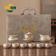 Zhenchu Gongfu Tea Set Complete Ceramic Ru Kiln Set Lift Teapot Tea Maker Holiday Gift Housewarming Gift Souvenir Dunhuang Ten Heads Gift Box
