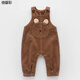 Spring and Autumn Outerwear Baby Pants 6-12 Months Spring and Autumn Baby Pants Baby Bibs Corduroy Spring and Autumn Outfits 0 to 2 Years Old Boy Cartoon Snap Jumpsuit Female Baby Pants Khaki Overalls 90