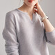 PALUOPO 2025 Exquisite Henry Collar Cashmere Sweater Women's Autumn and Winter Sweater Bottoming Sweater ET19156R White Gray M 160/100