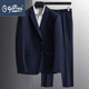 GOLDLION G+ Goldlion Advanced Striped Suit Men's Business Professional Wool Formal Suit Mid-Slit Versatile White-Collar Sale Blue Stripe S 165