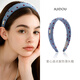 AJIDOU Ajidou hair accessories women's love polka dot fashion headband fabric high skull headband daily versatile light blue 1 piece