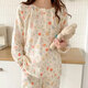 Gujin 25 ans Pyjama féminin de nouveau coton pur pour les femmes Confort des pantalons à manches longues pour vêtements de plein air