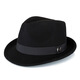 What a cool high-end wool hat, French middle-aged and elderly hat, men's fashionable and warm pure wool felt hat, British jazz hat, black, M label, black ribbon style, L (58-60cm) 100% pure wool, adjustable