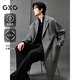 GXG Men's Classic H-shaped alpaca mulberry silk mid-length coat jacket 25 years new winter gray L (size is too large)