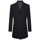 Angel Bird mid-length woolen coat men's business casual pure wool coat KEBS253031U Obsidian Black L-48