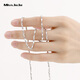 Miss JuJu pt950 platinum necklace women's platinum ingot chain sturdy and versatile pendant solid plain chain weight 3.4-3.6g length 41cm thick about 1.0mmM buckle