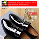 Scarecrow (MEXICAN) lace-free leather shoes autumn trend men's gloss leather shoes casual shoes breathable foot cover youth versatile pointed toe large size 9921 gloss black foot cover 38