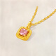 Saturday Welfare Lottery Tourmaline Sugar Cube Pure Gold Necklace Birthday Gift J0621136 About 14 Minutes About 2.77g 40+5cm