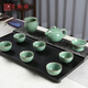 ROYHOYE Longquan Celadon High-end Ge Kiln Ice Crack Kung Fu Tea Set Ceramic Teapot Home Tea Maker Tea Cup Gift Jade Xishi 10-head Tea Set
