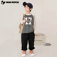 Little Pig Banner [7A Antibakteriell] Kinderdruck Langarm T-Shirt Garross koreanischer Stil Frühling und Herbst Kinderkleidung Baby Rundhals Basis Hemd Hemd Hemd Hemdschein Orange/Beige männlich 130 Empfohlene Höhe 110-120 cm