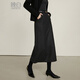 Late White New Product 2025 Autumn Fashion Casual Skirt Straight Solid Color Wool Skirt Without Belt Dark Gray L
