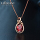 Lirokini necklace women's garnet red gemstone pendant 18 gold k high-end jewelry birthday commemorative gift garnet pendant