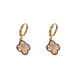 DAVA Outlets 18K gold four-leaf clover earrings for women, high-end diamond earrings, niche design, versatile earrings, 364 four-leaf flower earrings