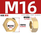 Fengji national standard pure brass nut full copper hexagonal nut screw cap M1M2M3M4M5M6M8M10M12M16M20mm M16 1 piece