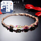 Qiaoyu natural tourmaline bracelet for women rose gold 925 silver color gemstone bracelet Chinese Valentine's Day gift 0.6 carat 18K rose gold (spot)