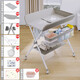 Baby changing table nursing table portable multi-functional foldable bathing baby bed white elephant beam bracket-blue-lift type
