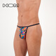HOM men's thongs fashion printed elastic low-waisted thongs men's thin single thongs U-convex sexy color 1 piece S