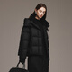 Tambor down jacket women's short removable hood autumn and winter silhouette warm thick coat 5520350Z black 165