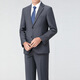 SEVEN 7 Seven brand wool suit suit for middle-aged men, business suit, spring and autumn suit, wedding banquet, men's dress, father's formal suit, two buttons gray (center slit) S 165/46 (please leave a message for what size pants you want)