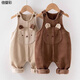 Spring and Autumn Outerwear Baby Pants 6-12 Months Spring and Autumn Baby Pants Baby Bibs Corduroy Spring and Autumn Outfits 0 to 2 Years Old Boy Cartoon Snap Jumpsuit Female Baby Pants Khaki Overalls 90