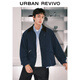 UR2025 Autumn New Men's Workwear Style Spliced Collar Super Loose Jacket UML150063 Sapphire Blue M (M-L)