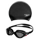 Speedo/speedo Wangshun's same style cloud sense 2.0 Biofuse flexible anti-400 adult men's and women's swimming goggles black_smoky gray (non-coated) + black swimming cap flat light