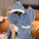Sweet Fish Stitch Pajamas Autumn and Winter Thickened Flannel Cartoon Hooded Couple Pajamas Outerwear Home Clothes Set Gray Shark Pajamas Thickened M 2XL Recommended 175c180Jin Jin is equal to 0.5kg within