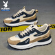 Playboy (PLAYBOY) shoes men's shoes 2025 autumn and winter dad shoes men's thick-soled fashion sports running shoes Khaki 42