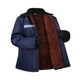 Autumn and winter cotton coats for men, velvet and thickened short cotton coats for construction sites, wear-resistant and dirt-resistant, warm labor protection cotton-padded jackets, navy blue velvet and thickened cotton coats 4XL