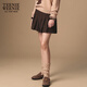 Teenie Weenie Bear Women's Skirt 2025 Autumn New Temperament College Style Simple Embroidered Pleated Skirt Brown Pre-sale M