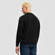 Septwolves Shopping Mall Same Style Men's Pullover Cardigan Round Neck Men's Commuting Versatile Warm Thick Sweater 001 (Black) 5XL 195/108A