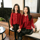 BUBBLE ORANGE mother-daughter parent-child clothing autumn and winter style New Year's style red knitted cardigan sweater jacket high-end dress top burgundy/single piece 100 baby girl size 100 (recommended weight 30Jin Jin is equal to about 0.5 kg)