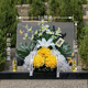 Jingga Tomb Sweeping Artificial Flowers Qingming Festival Flower Baskets Tomb Sweeping Flowers Sacrifice Artificial Flower Supplies Bouquets for Martyrs Cemetery Sacrifice Flowers 11 Silk Flower Baskets + Ribbons