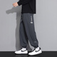 Dingfengbaoluo American casual leggings men's autumn loose retro large size sports trend versatile trousers QF93 gray XL