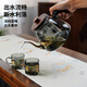 Full teapot set glass side handle kettle electric ceramic stove tea set 2025 new tea set kettle tea stove side handle Xianghe pot (Muqiu model) + SK-B11 electric ceramic stove