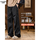YISHion Spring and Autumn New American High Street Functional Workwear Jacket Pants Men's Outdoor Sports Youth Straight Leg Pants 9855 Black Regular XL