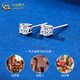 CHINA GOLD PT950 Platinum Brilliant Earrings for Women New Platinum Premium Valentine's Day Birthday Gift for Girlfriend and Wife Platinum Brilliant Earrings About 0.8g
