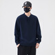 Vangeni high-end solid color sweatshirt for men spring and autumn 2025 new trendy loose Henry collar top men's casual bottoming shirt dark gray M recommended 100-120 Jin Jin equals 0.5 kg / free shipping insurance