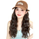 Sky Tree Hat Wig Women's One-piece Fashionable Simulated Hair Natural Wave Wool Curly Long Hair Curly Hair Full Head Cover Black Corrugated Curl Baseball Cap Cold Brown 40c Medium Hair