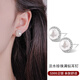 Qi Xiaomi (QI XIAO MI) French retro freshwater pearl earrings for women sterling silver s999 flash diamond earrings 2025 new niche high-end earrings a pair of full diamond pearl earrings S999 pure silver