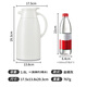 JEKO&JEKO thermos kettle household thermos thermos kettle dormitory large capacity boiling water bottle glass liner 1.6L light gray