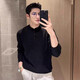KAZUKI KURAISHI Kazuki Kuraishi business high-end stand-up collar sweater for men 2025 autumn new casual bottoming sweater gray M