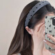 Miao Yijia gray polka dot headband women's high skull wide-brimmed hairpin headwear high-end western style fashionable headband 2025 new gray headband 2 pieces polka dot + bow 3cm