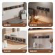 Electrician's movable track socket retro wood grain expansion strip kitchen sideboard expansion multi-hole plug strip with master control switch wood grain 30cm + 2 five holes with LED lights straight